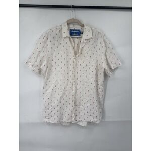 Chubbies Novelty Pineapple Print Button Front Shirt Men M White Preppy Beach